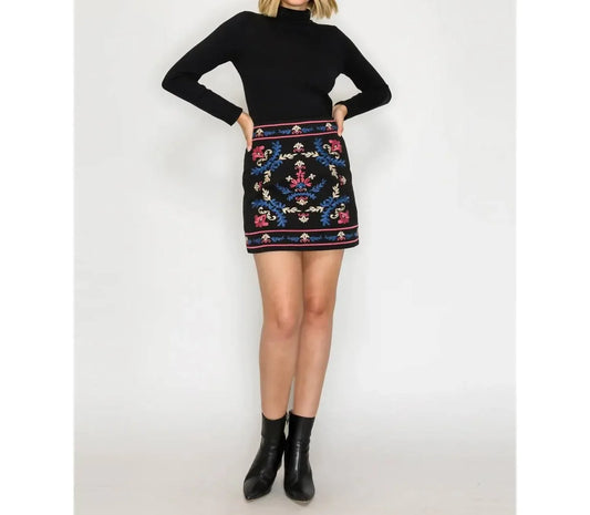 Love Wednesday - Embroidered Floral Mini Skirt - Rack Hunt