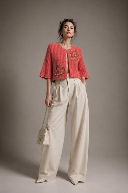 Embroidered Knit Cardigan