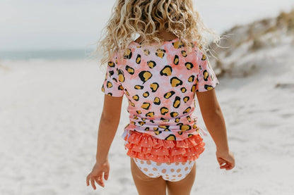 Kid's Rash Guard Ruffle Swimsuit