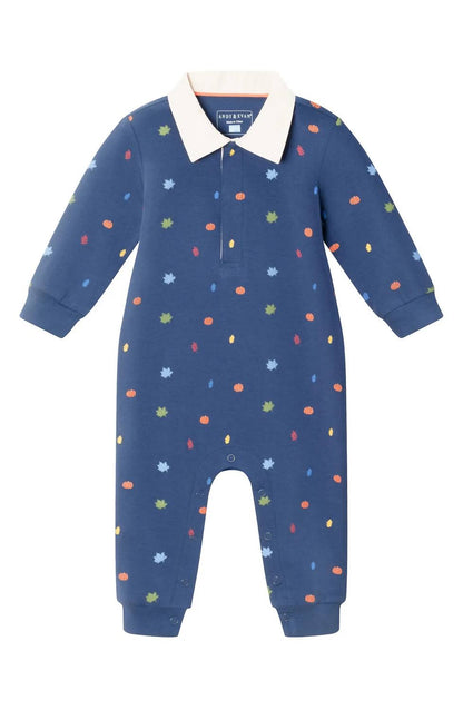 Boy's Fall Themed Rugby Romper