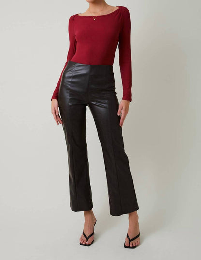 FADED FAUX LEATHER PANTS