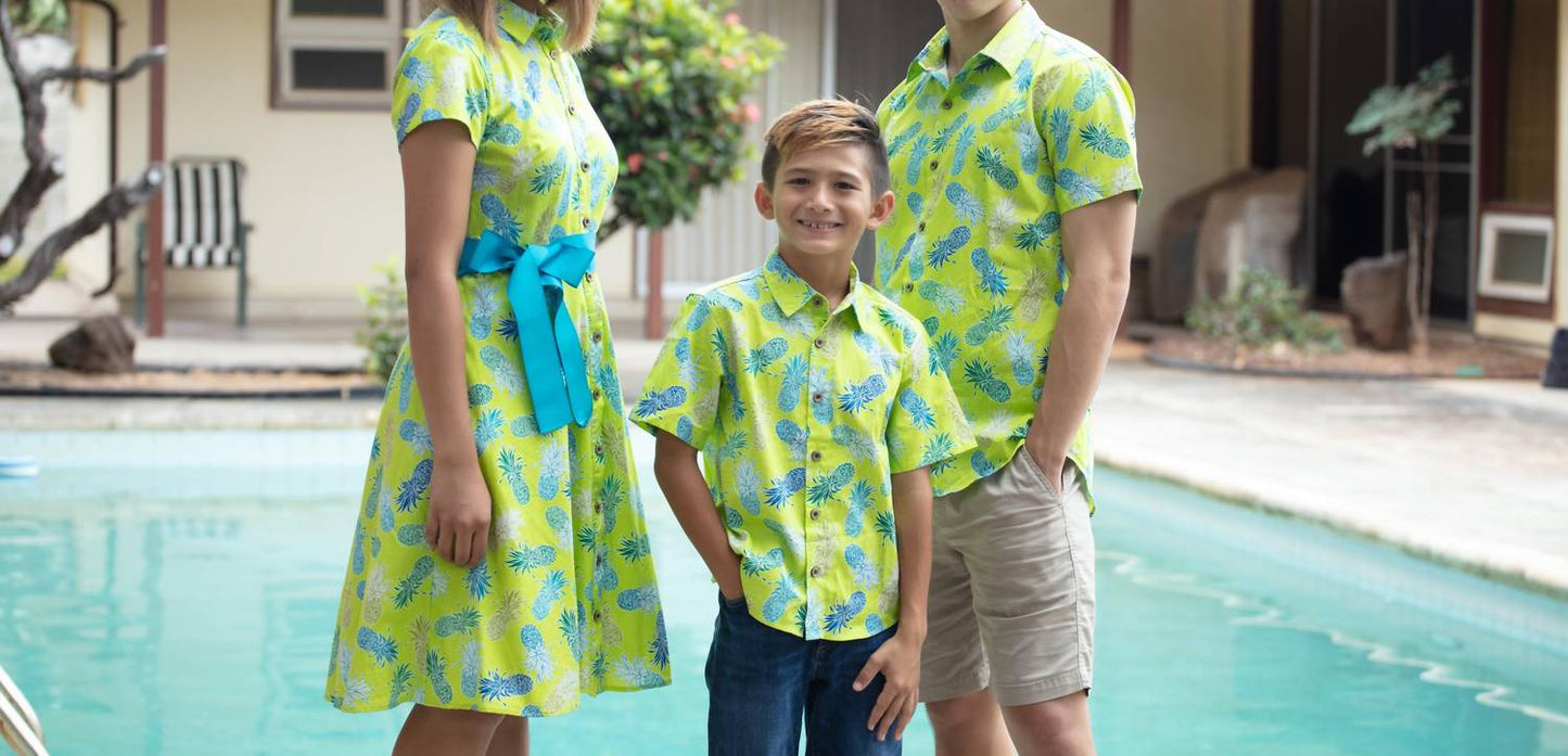 Men's Pineapples Short Sleeve "kalani" Aloha Shirt