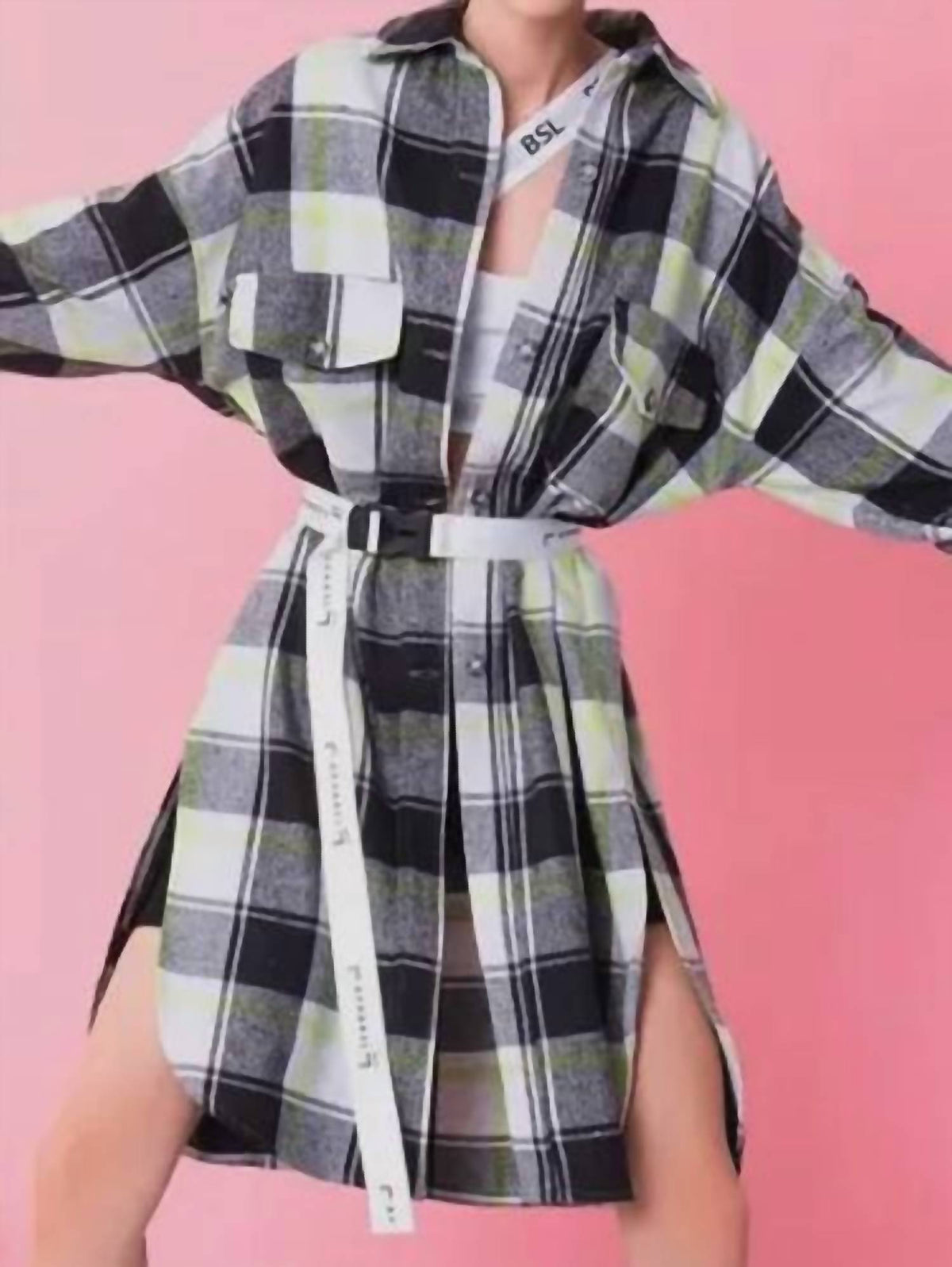 Checked Maxi Jacket