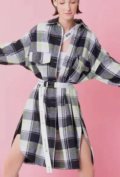 Checked Maxi Jacket