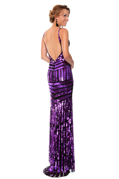 Precious Formals - Hand Beaded Floor Length Prom Dress - Rack Hunt