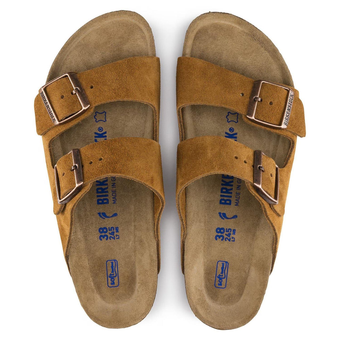 Men's Arizona Soft Footbed Two Strap Sandals