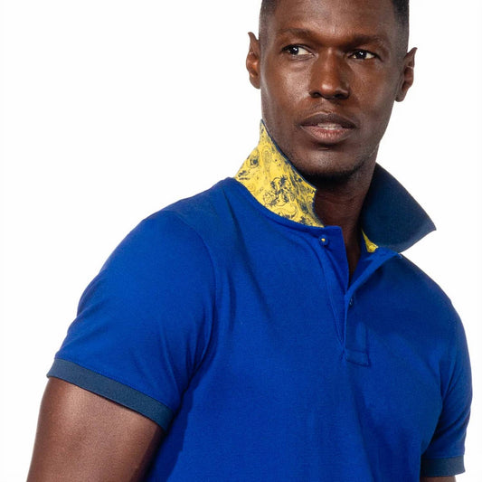 Double Sided Paisley Print Sax Polo
