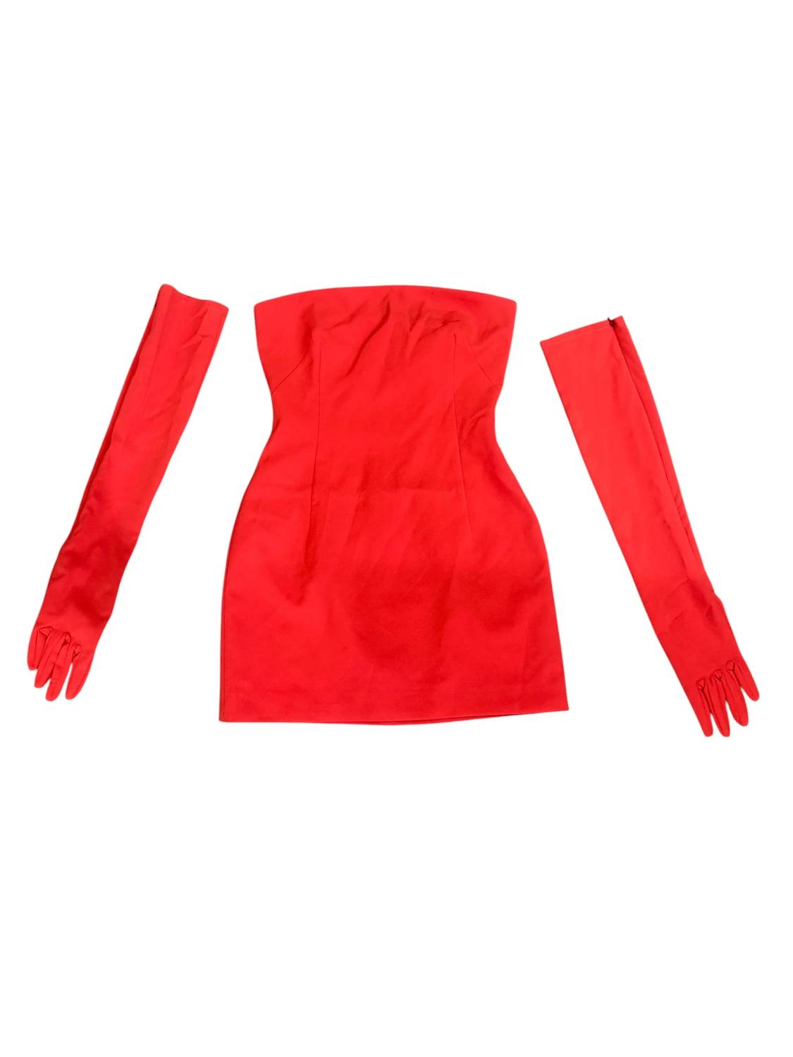 Cupid Strapless Mini Dress & Opera Gloves