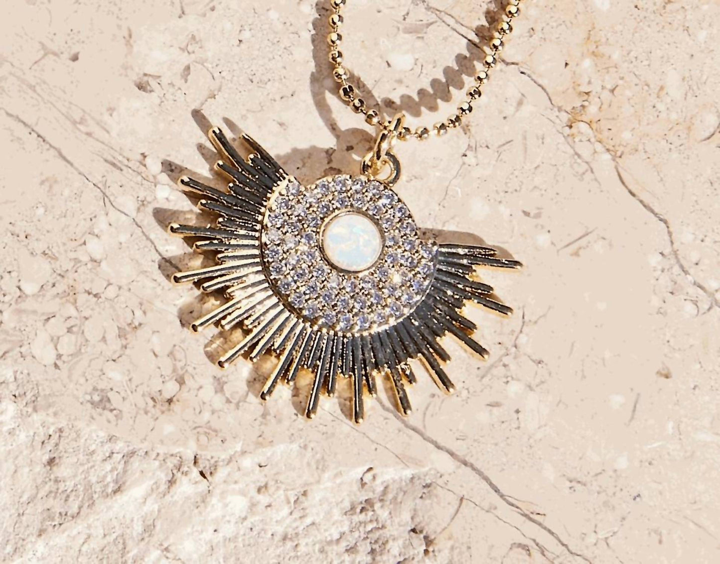 Women's Opal Sunburst Necklace