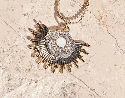 Women's Opal Sunburst Necklace
