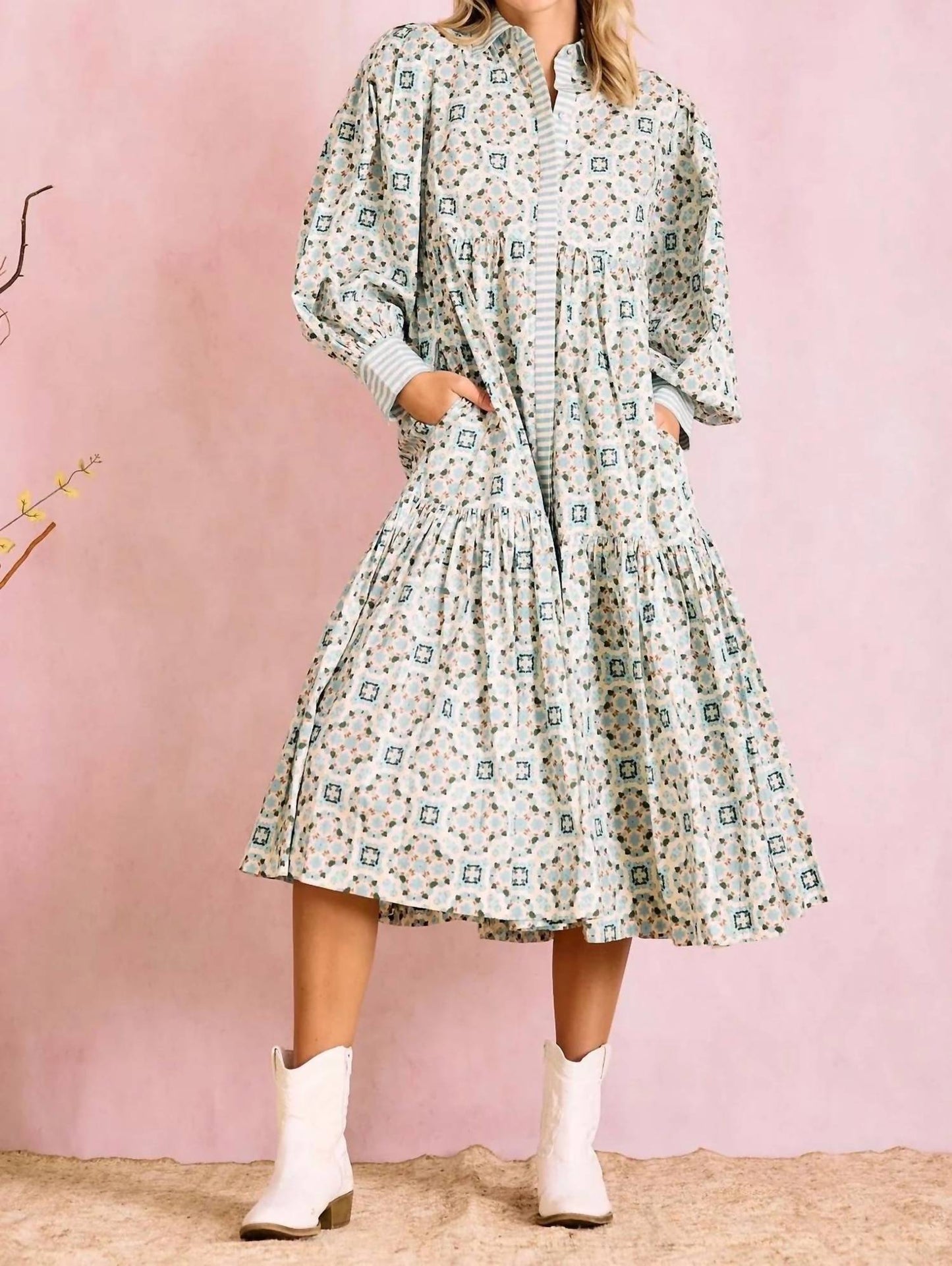 Laura Long Sleeve Midi Dress