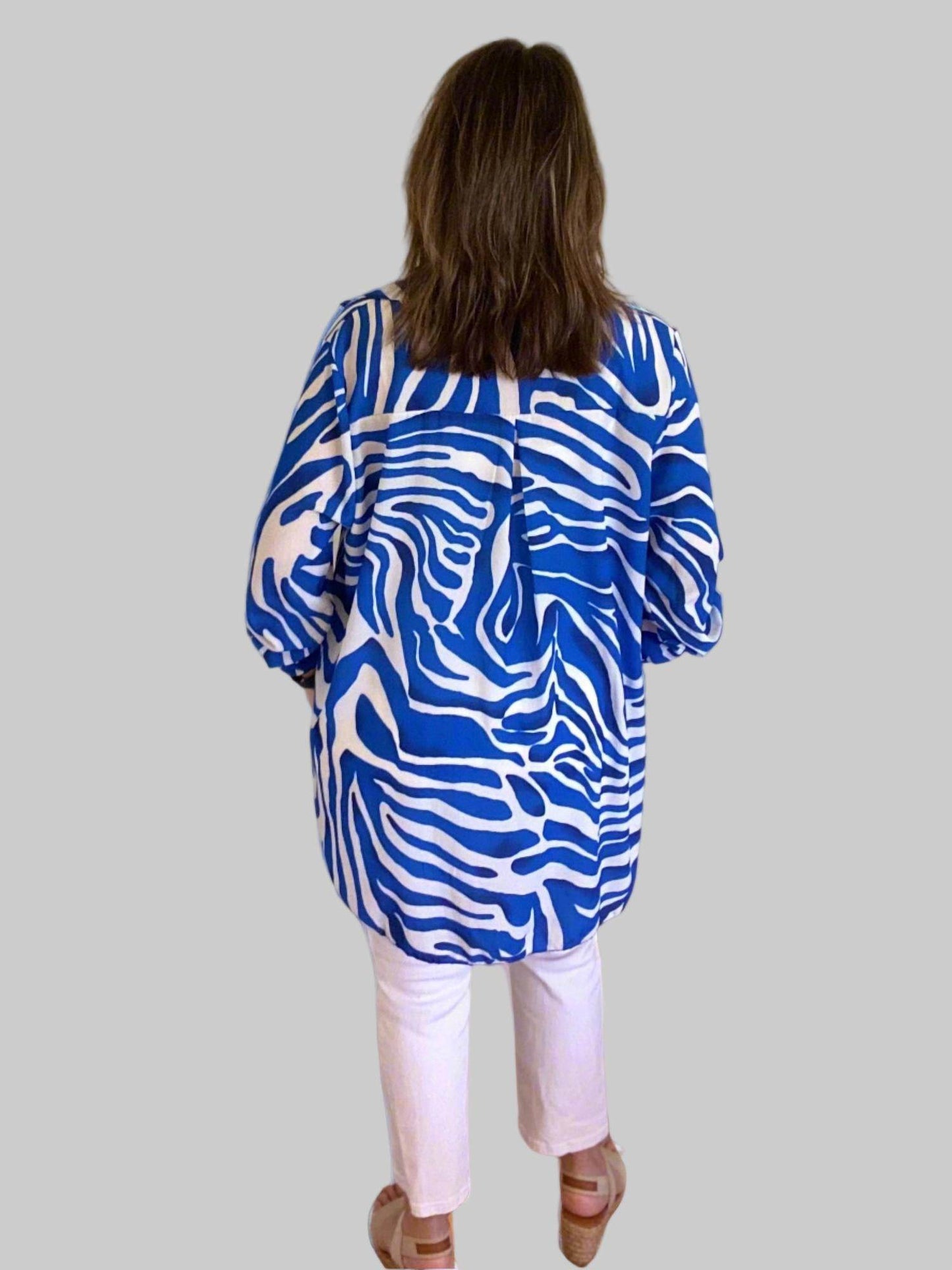 LOOWIE - Zebra Stripe Print Shirt - Rack Hunt -