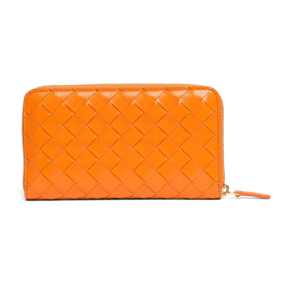 Women's Intrecciato Patent Leather Zip Around Wallet