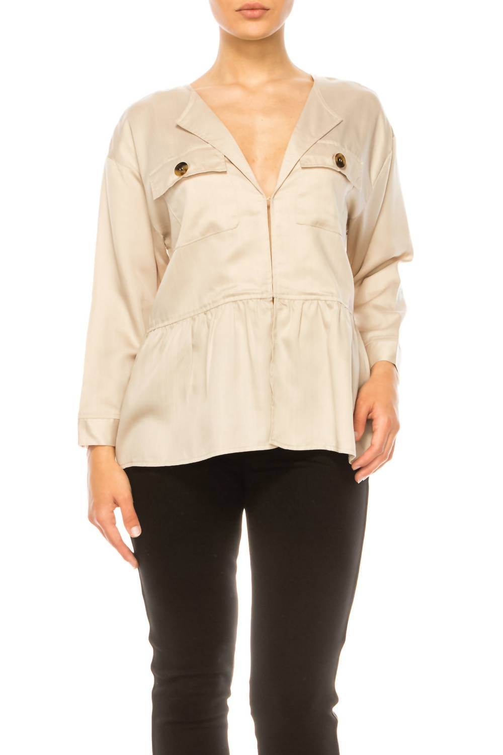 Hester & Orchard - Long Sleeve Peplum Jacket Top - Rack Hunt -