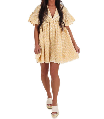 Sunny Days Gingham Babydoll Dress
