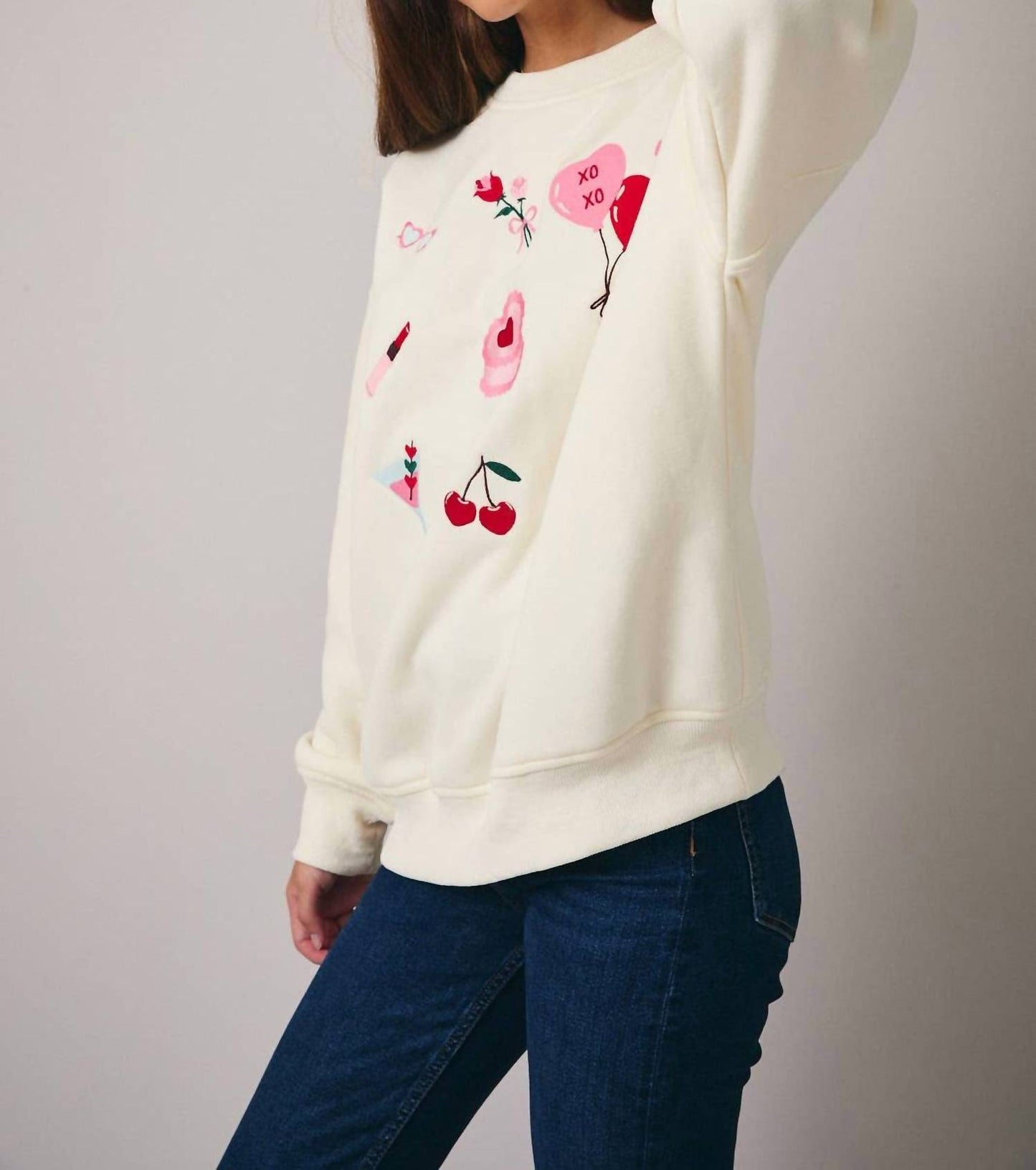 Graphic Embroidered Fleece Sweatshirt