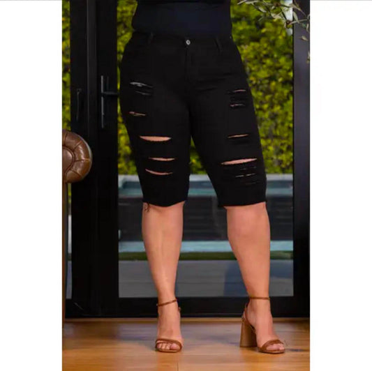 Miss California - Distressed Bermuda Shorts - Rack Hunt -