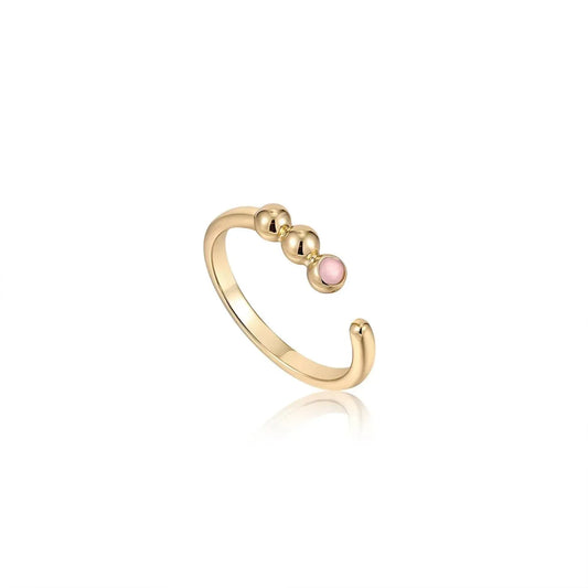 Ania Haie - Women's Orb Rose Quartz Adjustable Ring - Rack Hunt