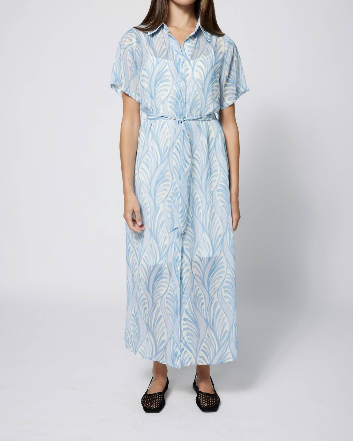 Amanda Maria - Chiffon Beach Print Shirt Dress - Rack Hunt -