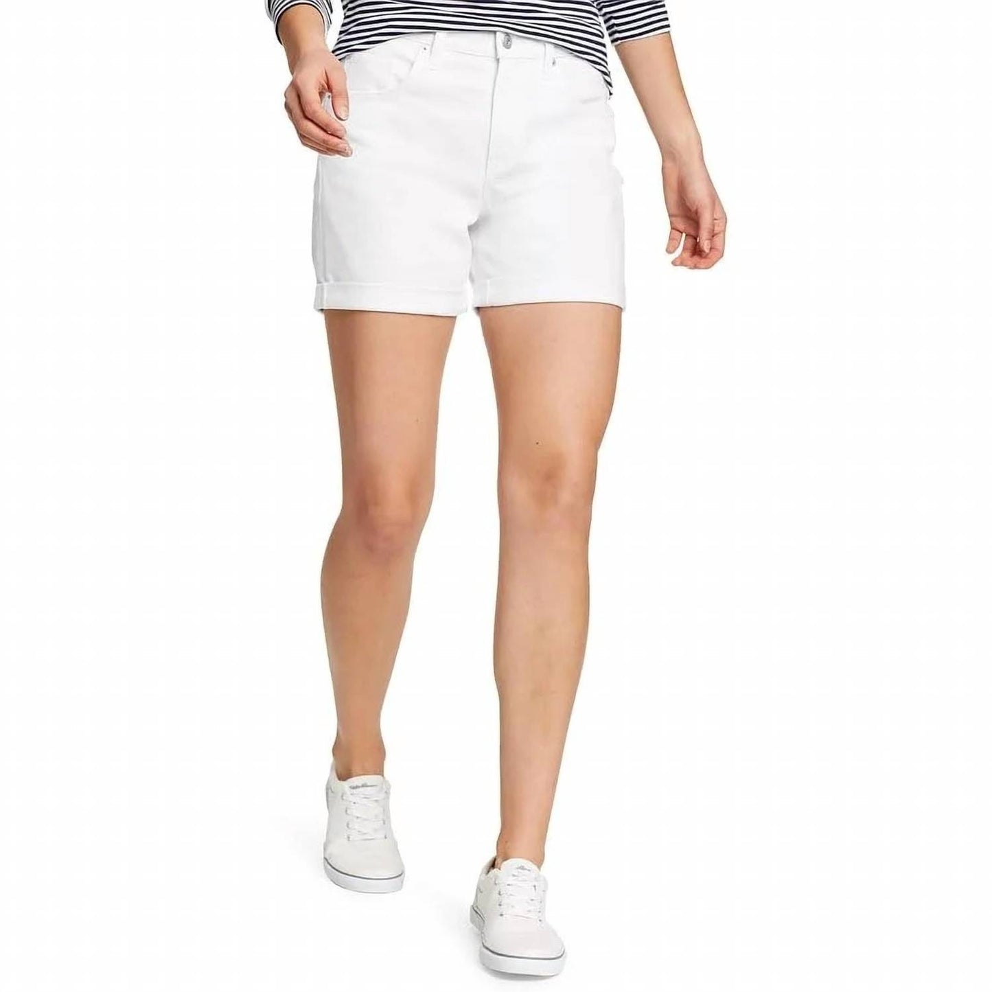 Boyfriend Rolled Relaxed Fit Mid-rise Shorts