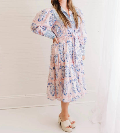 Lady Liberty Puff Sleeve Maxi Dress