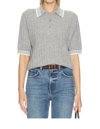 Striped Pique Top