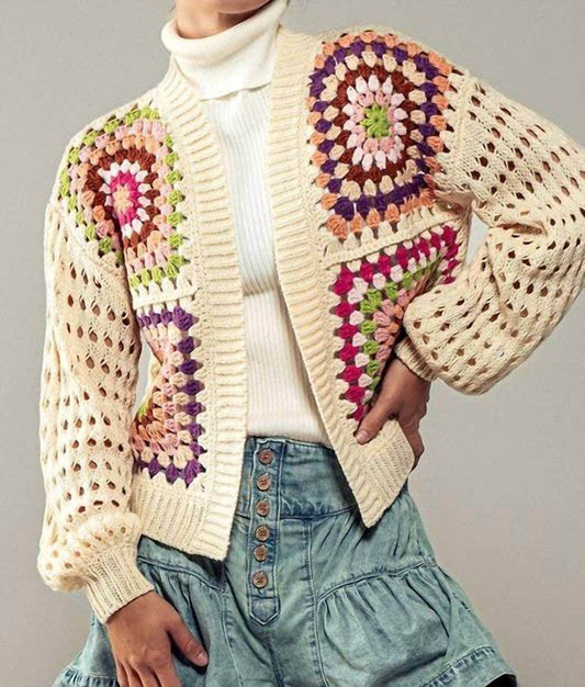 Fashion Week - Burst Of Color Patchwork Cardigan - Rack Hunt -