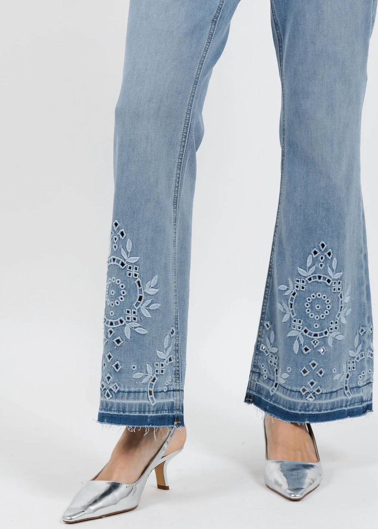 Embroidered Boot Cut Jeans