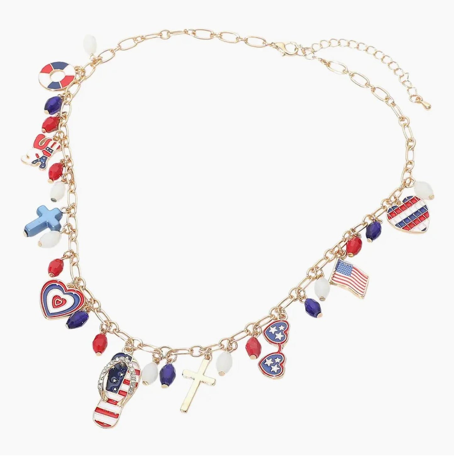 Women's American Flag Charm Necklace