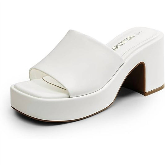 Women's Chunky Heel Slide On Open Toe Mule