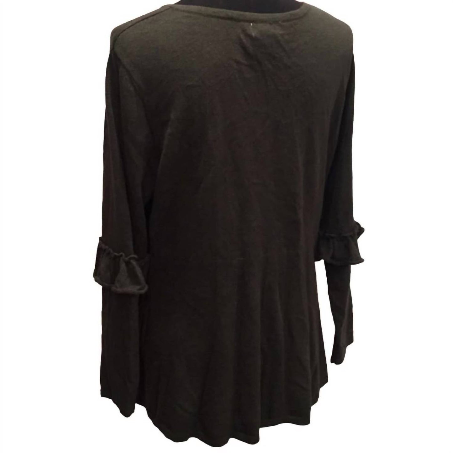Women's Ruffled Elbow VNeck Long Sleeve Sweater