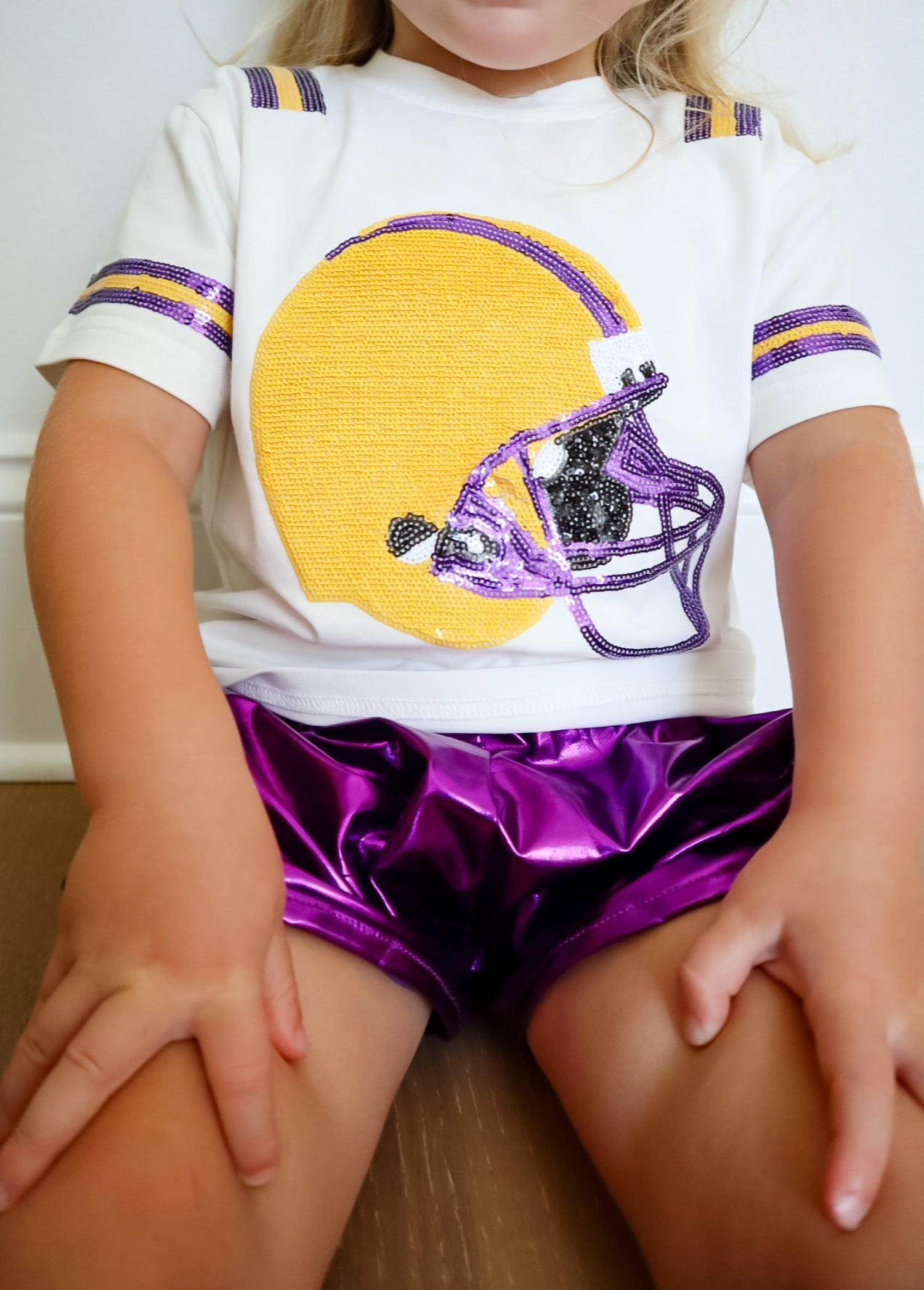 Belle Cher - Kid’s Game Day Helmet Sequin Tee - Rack Hunt -