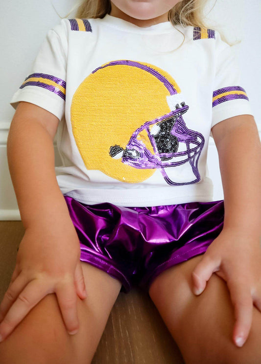 Belle Cher - Kid’s Game Day Helmet Sequin Tee - Rack Hunt -