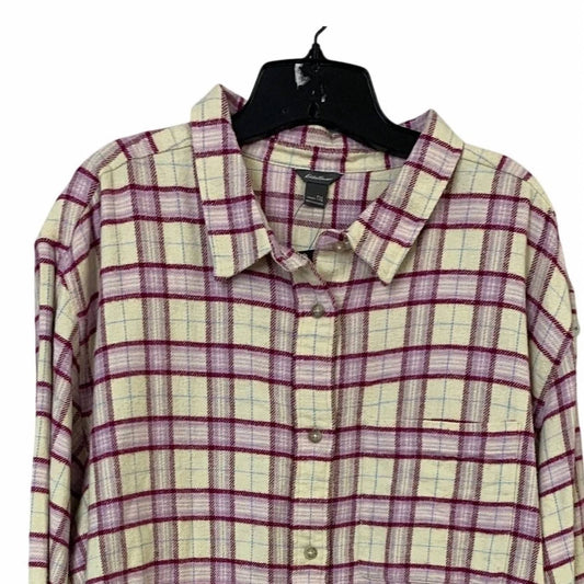 Eddie Bauer Women's Ballard Flannel Button Shirt in Purple - view 2