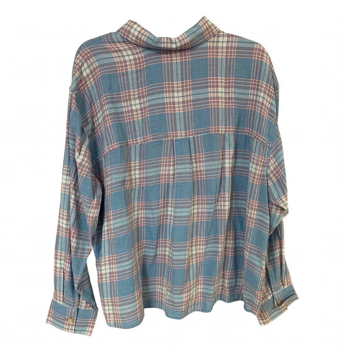 Women's Plaid High Tide Relaxed Crop Button Up Shirt