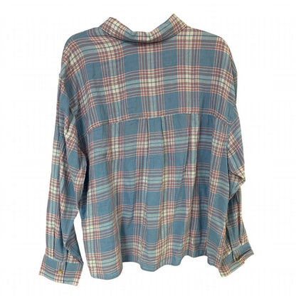 Women's Plaid High Tide Relaxed Crop Button Up Shirt
