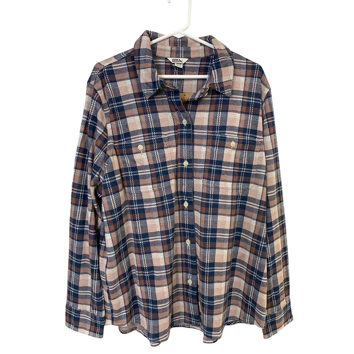 Women's Plaid Long Sleeve Soft Knit Button Down Shirt