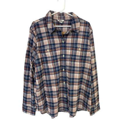 Women's Plaid Long Sleeve Soft Knit Button Down Shirt