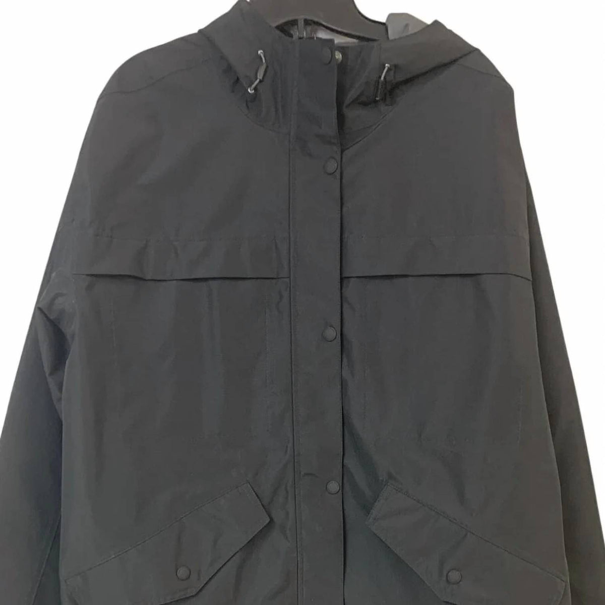 Women's Rainfoil Hooded Trench Rain Coat With Pockets