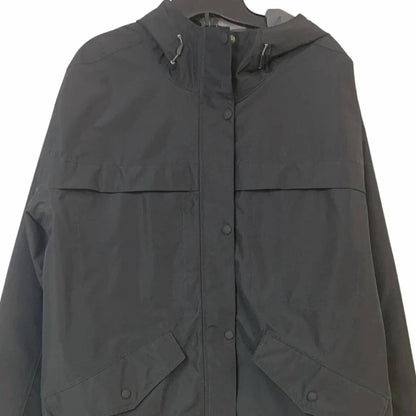 Women's Rainfoil Hooded Trench Rain Coat With Pockets