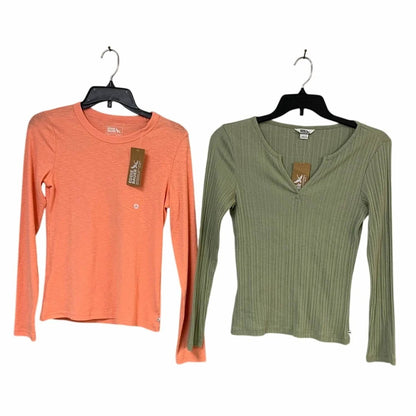 Women's Small Infinity Slub Meadowood Rib Long Sleeve Tops Set Of 2