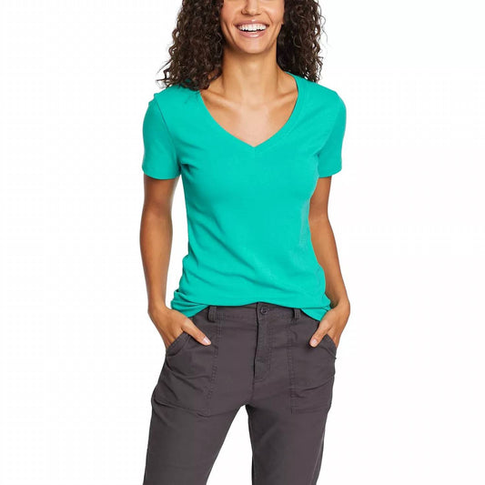 Women's Stretch Cotton V-neck Favorite Solid Tee