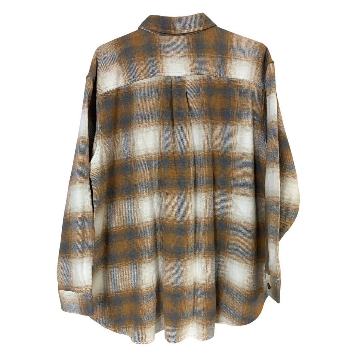 Women's Tan Plaid Ballard Button Up Flannel Shirt