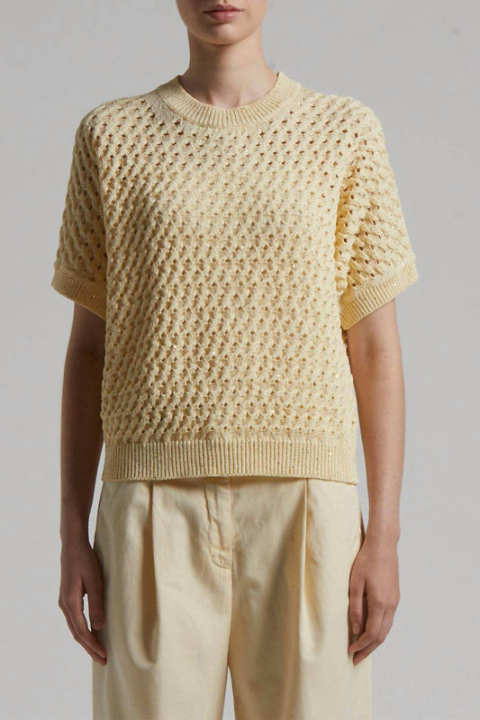 PESERICO - Short Sleeve Knit Cotton Sweater - Rack Hunt -