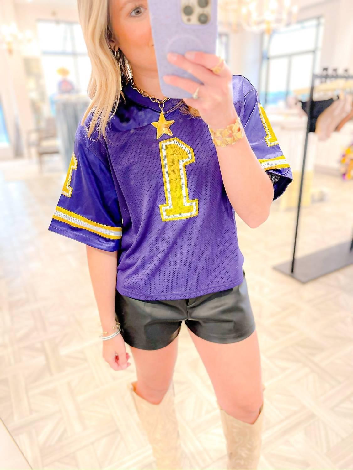 Belle Cher - Lsu Sequin Jersey Top - Rack Hunt