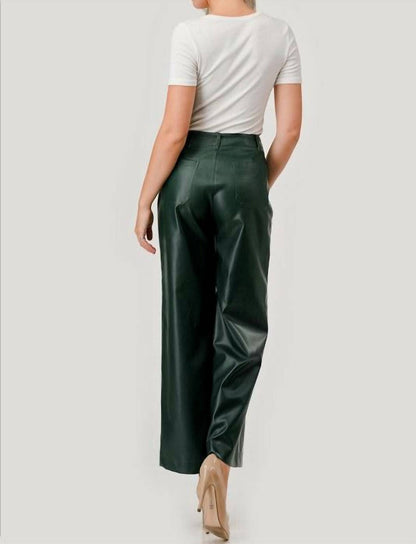 Piper Faux Leather Wide Leg Pant
