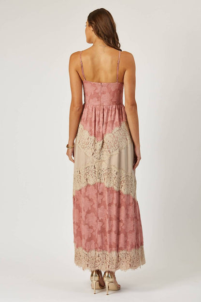Charlotte Lace And Burnout Maxi Dress