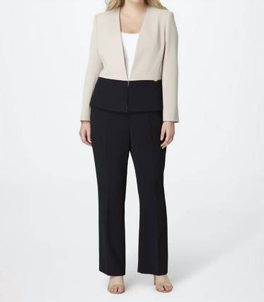 Women's Plus Size Colorblocked Pant Suit