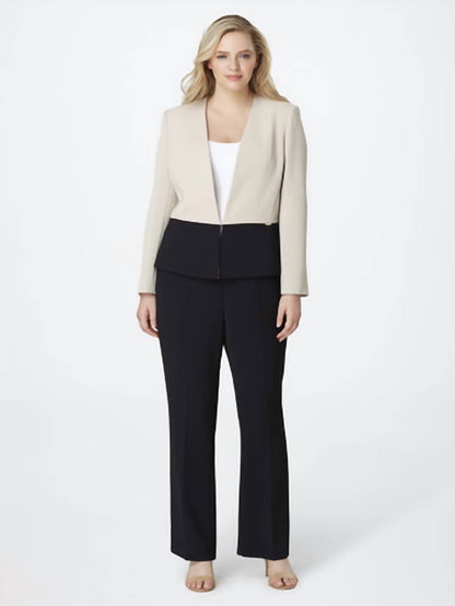 Women's Plus Size Colorblocked Pant Suit