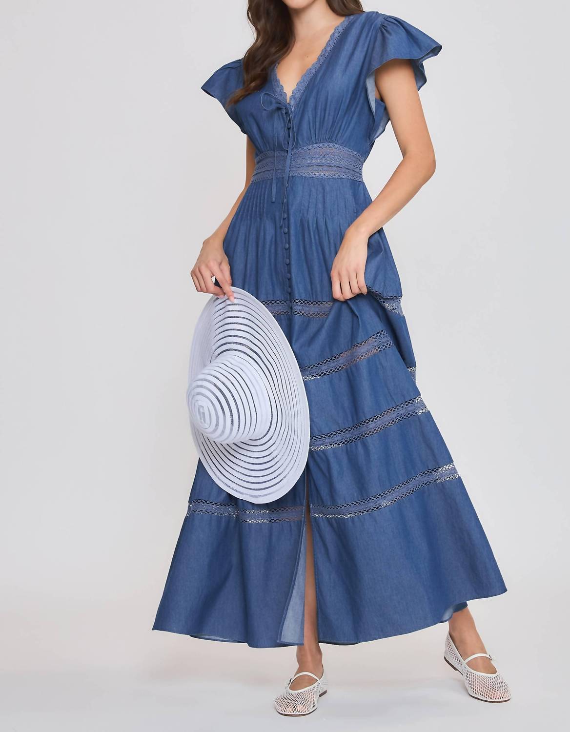 Denim Chambray Maxi Dress